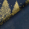 Tissu en coton Popeline Sapins avec poussière d’or – bleu nuit/or,  thumbnail number 4