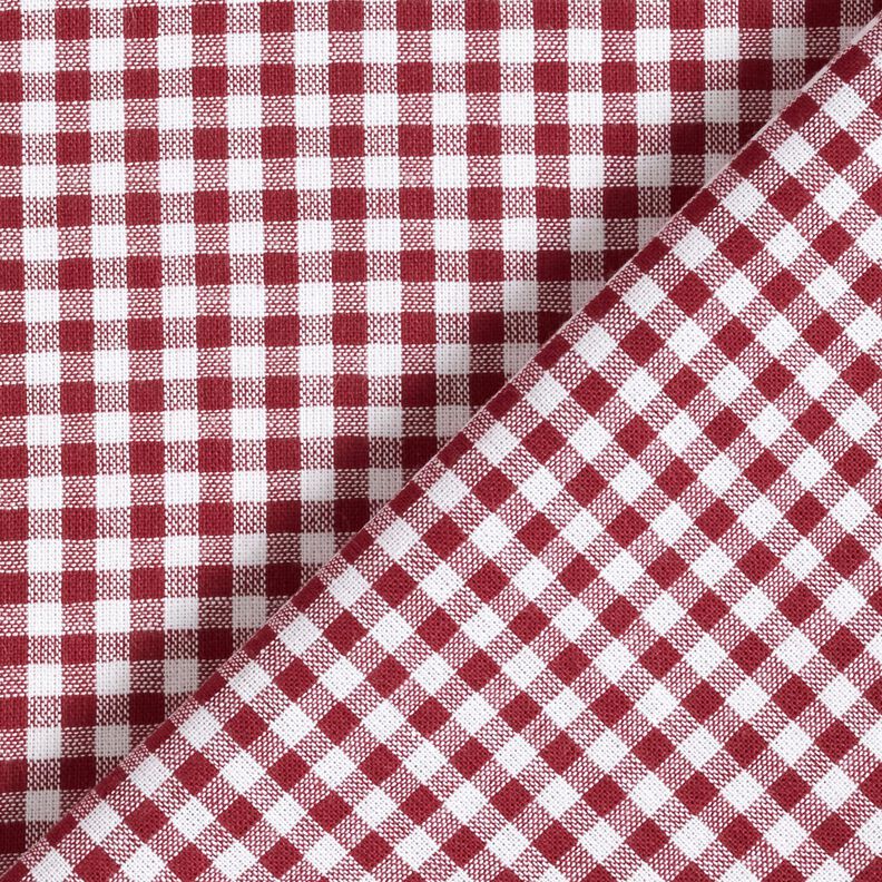 Tissu en coton petit Vichy – rouge foncé/blanc,  image number 3