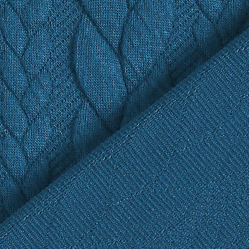 Jersey jacquard Cloqué Torsades – pétrole,  image number 4