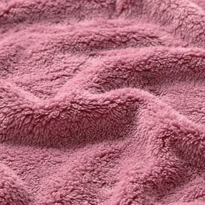 Fourrure synthétique Tissu peluche uni – vieux rose foncé, 