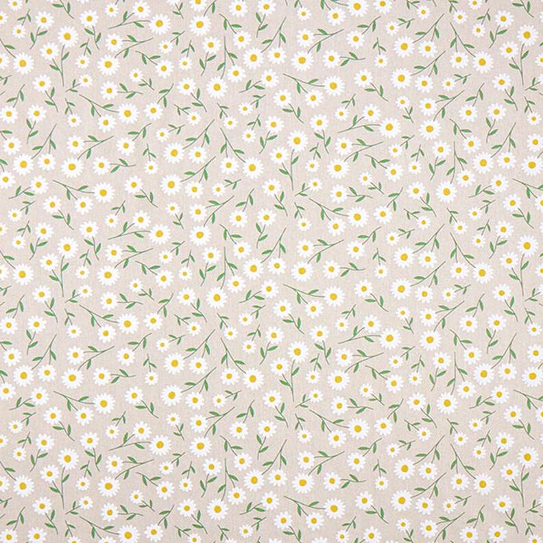Tissu de décoration Semi-panama pâquerettes – nature/blanc,  image number 1