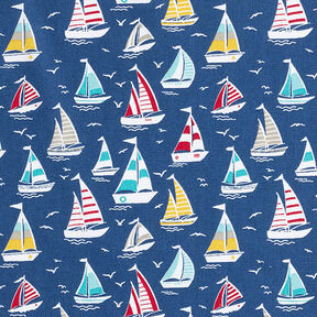 Tissu en coton Cretonne Croisière – bleu océan/blanc, 