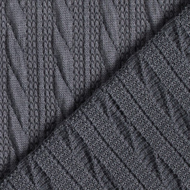 Tricot Cloqué Torsades – bleu nuit,  image number 4