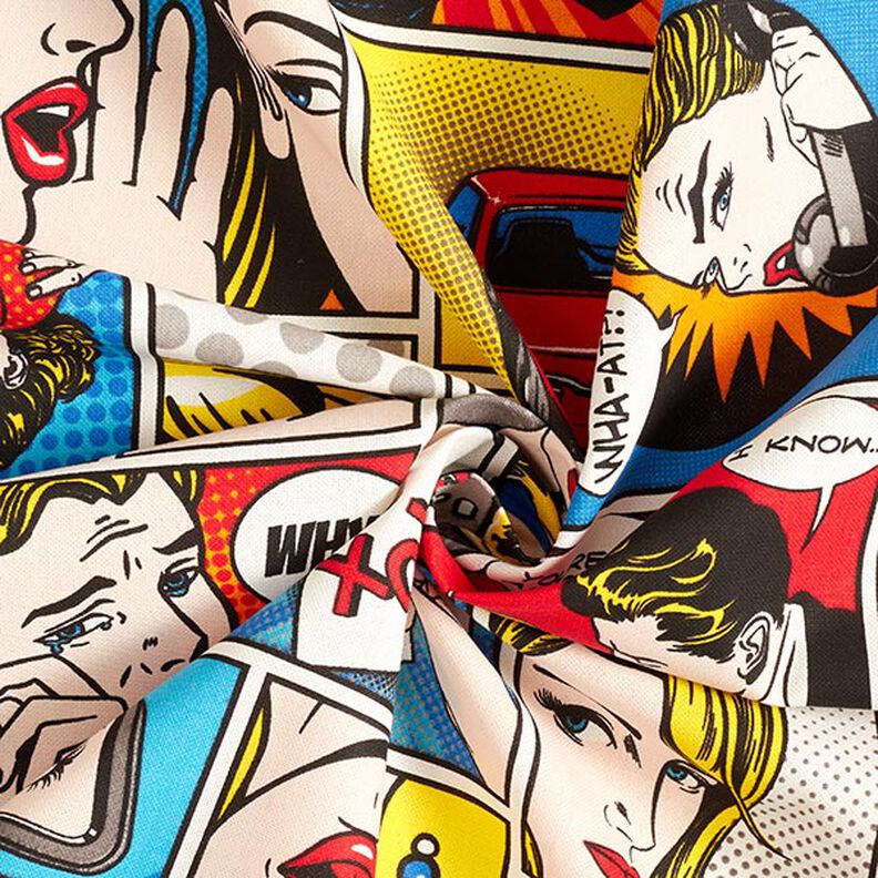 Tissu de décoration Semi-panama Comic Pop-Art – blanc,  image number 4