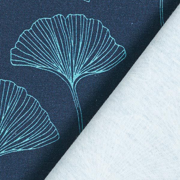 Jersey coton Feuilles de ginkgo – bleu marine,  image number 4