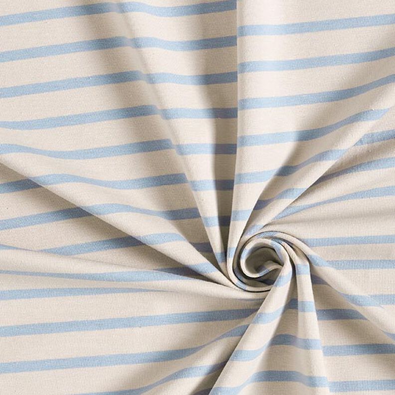 Jersey de coton Rayures fines et larges – noix de cajou/bleu clair,  image number 3