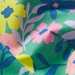 Coton enduit Pastellblumen | Poppy Fabrics – vert herbe/rose, 