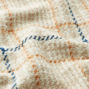 Tissu pour manteau Carreaux & pied-de-poule – blanc/beige clair, 