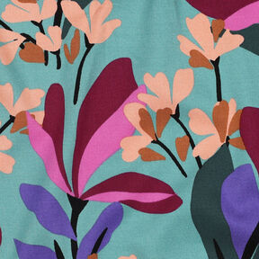 Tissu en viscose stretch Spring Garden | Nerida Hansen – bleu aqua/rouge bordeaux, 