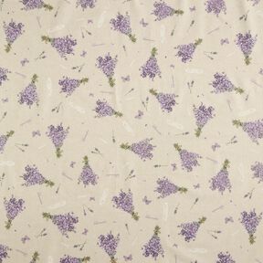 Coton enduit Bouquet de lavande – nature/lavande, 