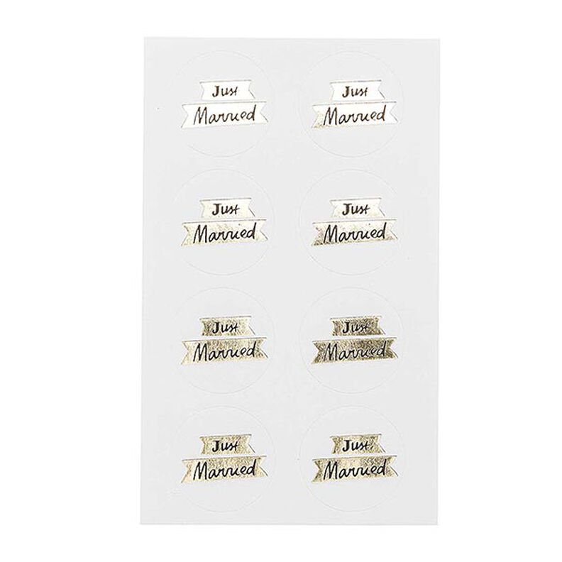 Sticker JUST MARRIED| RICO DESIGN – blanc/or,  image number 3