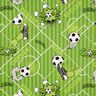 Tissu de décoration Semi-panama Match de football – vert,  thumbnail number 1