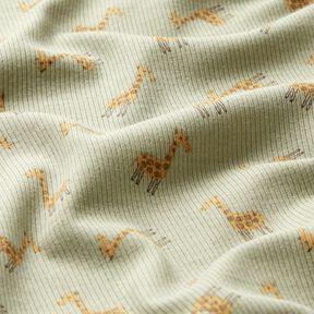 Jersey côtelé Jolies girafes – kaki, 