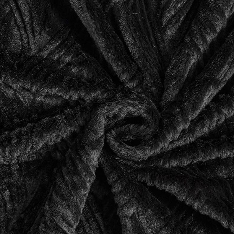 Fourrure synthétique lignes ondulées – noir,  image number 3