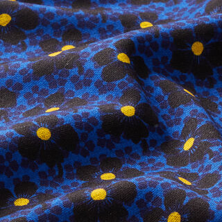 Jersey de viscose Fleurs myosotis – bleu roi/noir, 