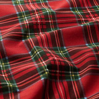 Tissu de décoration Canvas Carreaux écossais – rouge/vert sapin, 