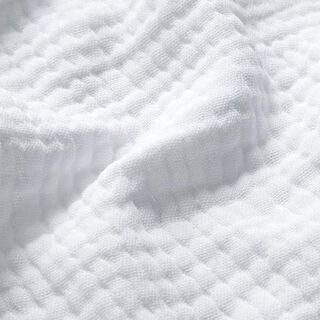 GOTS Tissu triple gaze de coton – blanc, 