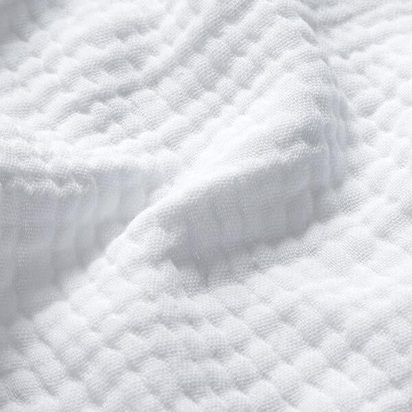 GOTS Tissu triple gaze de coton – blanc,  image number 3