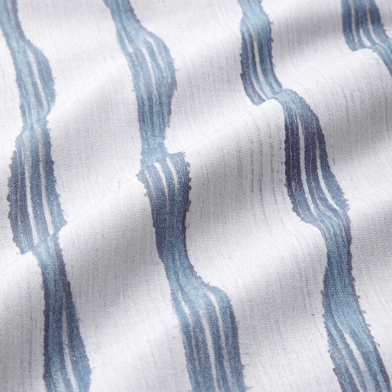 Tissu de décoration Semi-panama Rayures ondulées – bleu, image number 2