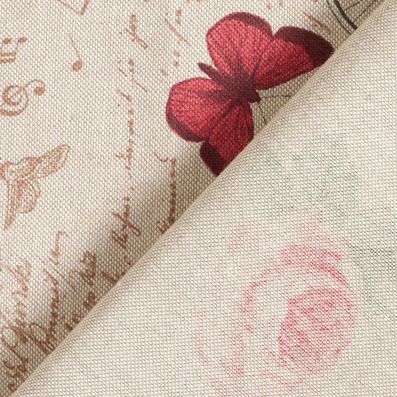 Tissu de décoration Semi-panama Collage romantique – nature/myrtille,  image number 4