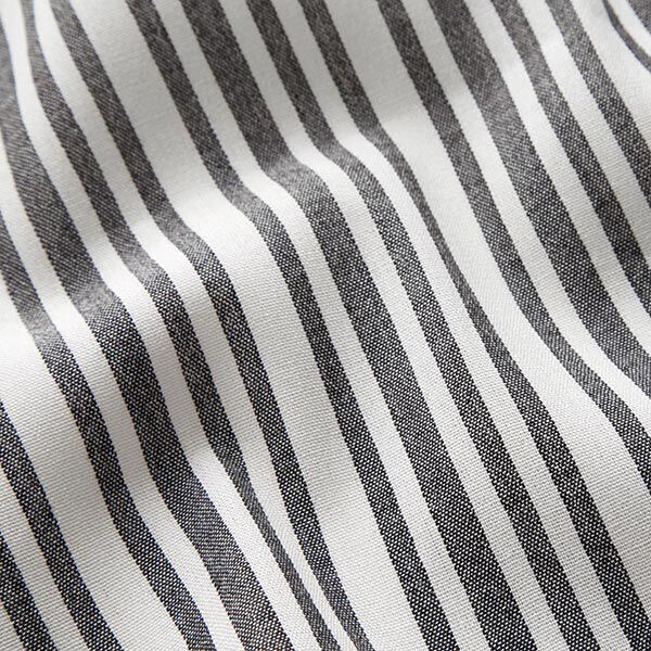 Mélange viscose rayures irrégulières – blanc/noir,  image number 2