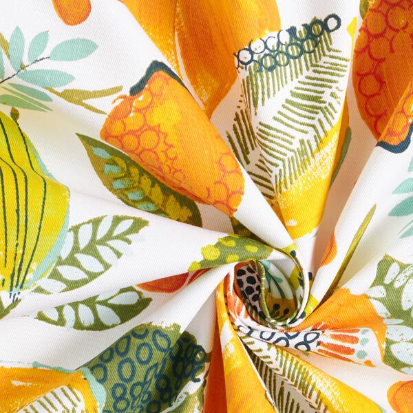 Tissu de décoration Sergé coton Fruits tropicaux – blanc, image number 3