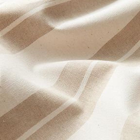 Tissu de décoration Canvas mélange de rayures recyclé – beige | Reste 120cm, 