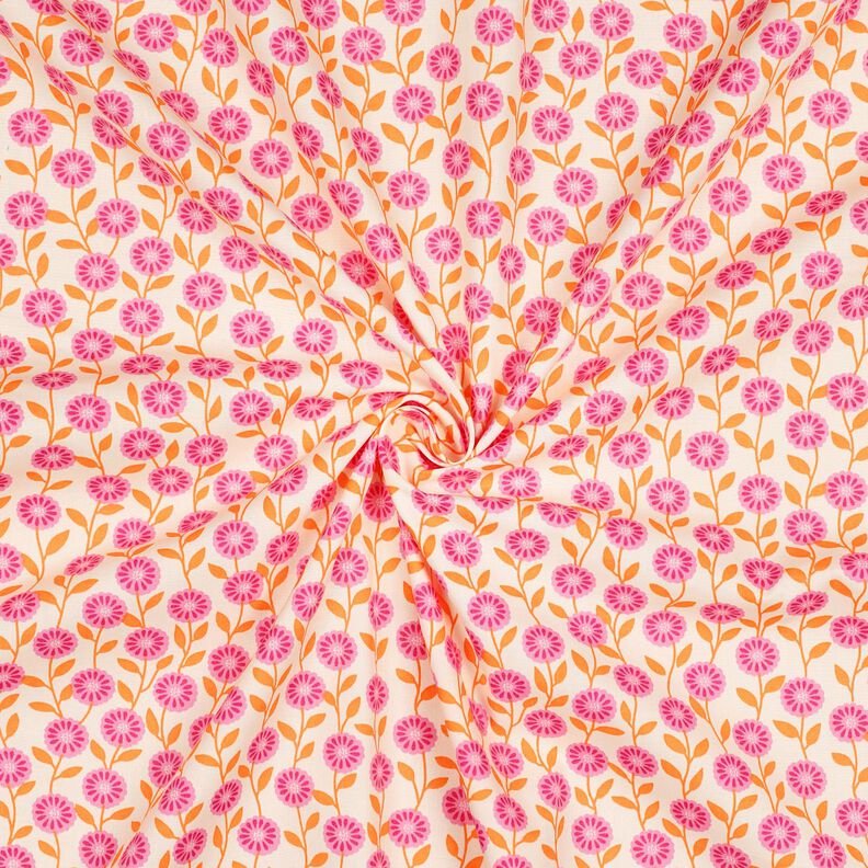 Popeline coton Fleurs d'été | Poppy Fabrics – rose/crème,  image number 3