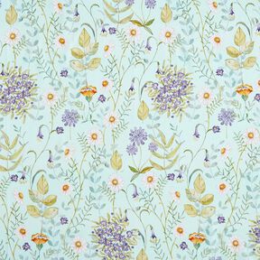 Tissu en coton Popeline Fleurs sauvages – menthe clair/lavande, 