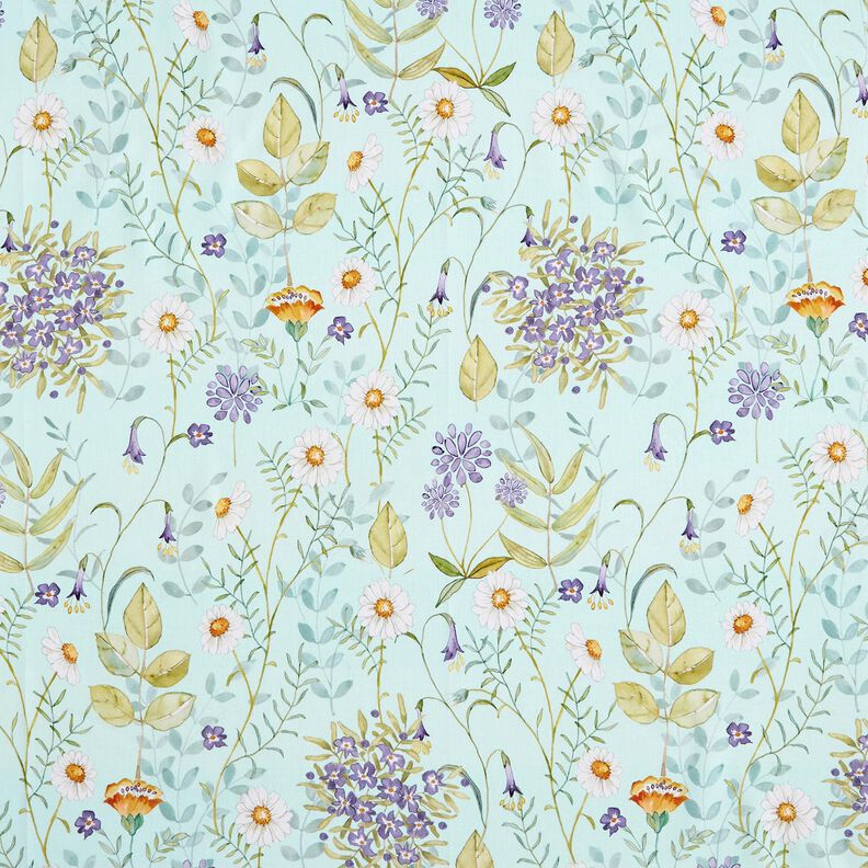 Tissu en coton Popeline Fleurs sauvages – menthe clair/lavande, image number 1