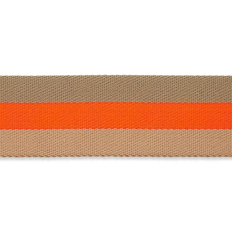 Sangle de sac fluo [ 40 mm ] – orange néon/beige,  image number 2