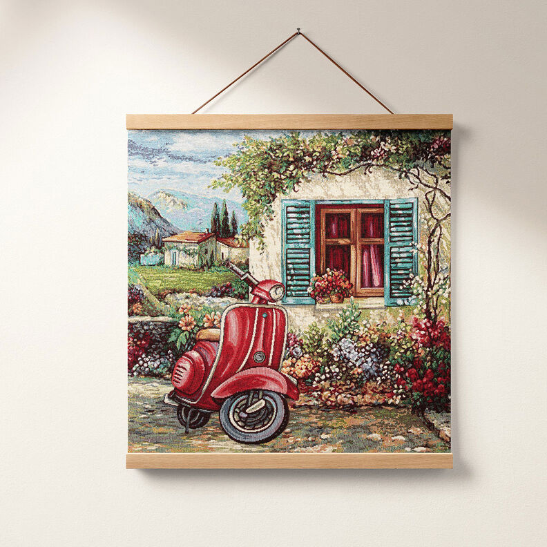 panneau décoratif Gobelin Vespa – carmin/beige clair,  image number 7