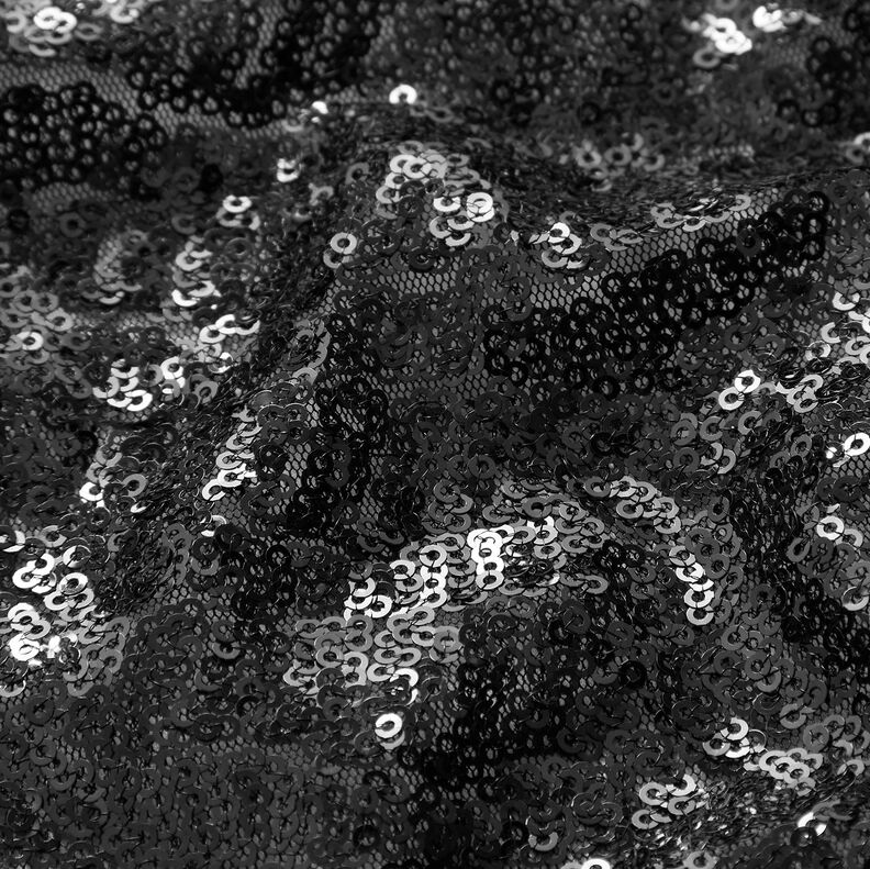 Tissu à micro paillettes uni – noir,  image number 2
