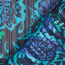 Mousseline de satin à rayures pailletées et fleurs Paisley – turquoise/noir,  thumbnail number 5
