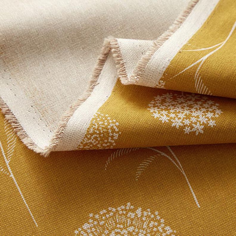 Tissu de décoration Semi-panama pissenlit – nature/jaune curry,  image number 3