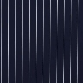 Tissu pour pantalon en stretch à fines rayures – bleu nuit/blanc, 