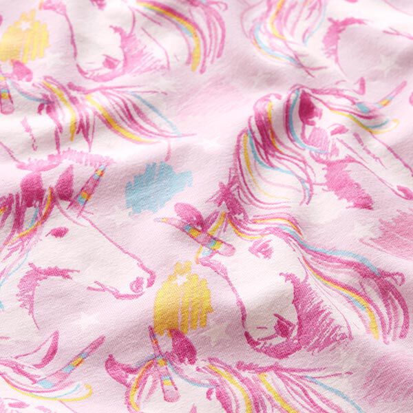 Jersey coton Griffonnage licorne – rose,  image number 2