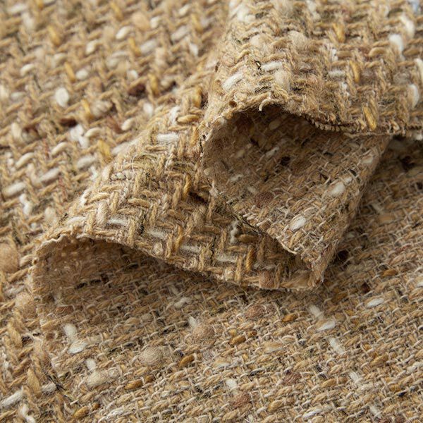 Tissu pour manteau en laine vierge mélangée, chiné – beige foncé,  image number 4