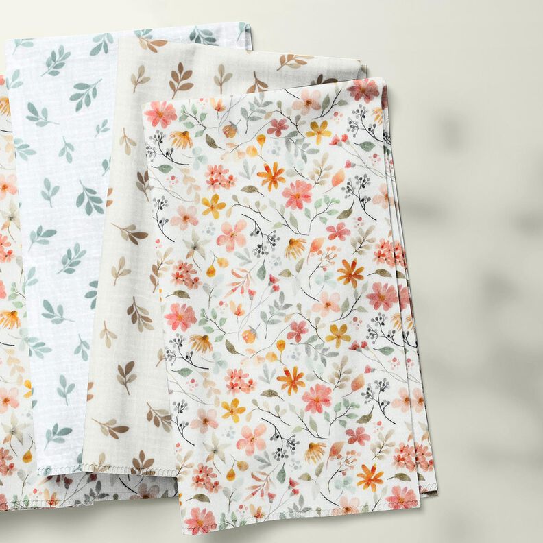 Tissu double gaze de coton Branches | Poppy Fabrics – blanc/roseau, image number 7