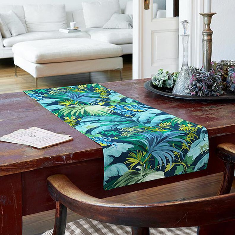 Tissu de décoration semi-panama Polinesia – bleu/vert,  image number 6