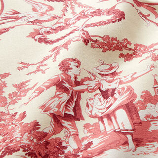 Tissu de décoration Canvas Couple romantique 280 cm – rouge bordeaux/crème, 