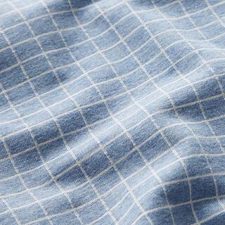 Jersey coton motif carreaux – bleu acier, 