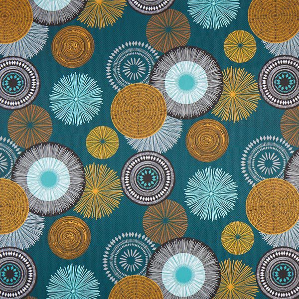 Tissu de décoration Sergé coton Grand mandala – pétrole, image number 1