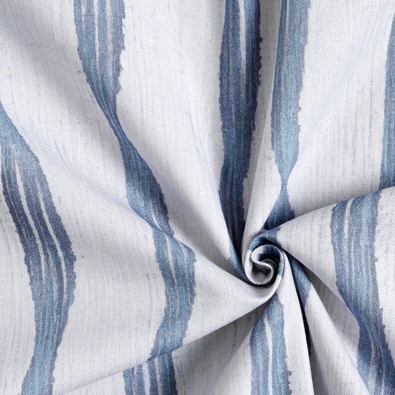 Tissu de décoration Semi-panama Rayures ondulées – bleu, image number 3