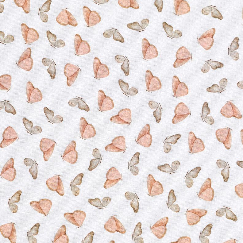 Popeline coton Papillons délicats Impression numérique – blanc,  image number 1