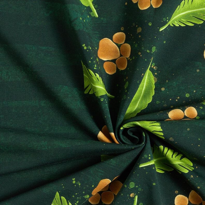 Jersey coton Lion mignon Panel | Glitzerpüppi  – vert foncé/brun faon,  image number 4