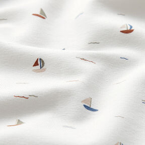 Jersey coton Petits bateaux à voile – écru, 