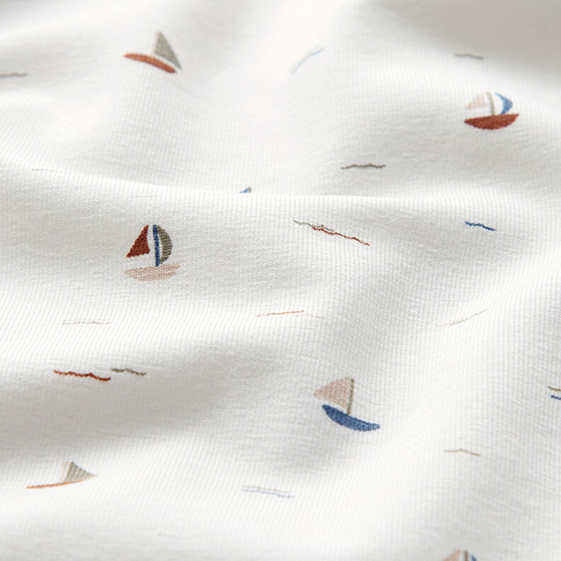 Jersey coton Petits bateaux à voile – écru,  image number 2