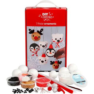 Kit DIY boules de Noël animaux polaires, 