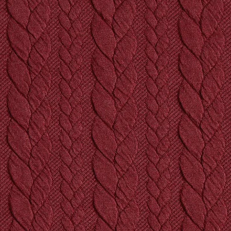 Jersey jacquard Cloqué Torsades – rouge bordeaux,  image number 1